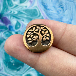 Bird In Tree Button Tierracast - Antique Copper