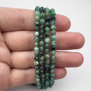 Emerald 4mm Round Faceted 15.5in Strand