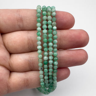 Emerald 3.5mm Round Faceted 15.5in Strand