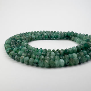 Emerald 3x4mm Rondelle Faceted 15.5in Strand
