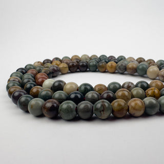 Jasper Red Creek 6mm Round Large Hole 7.5in Strand