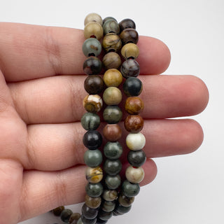 Jasper Red Creek 6mm Round Large Hole 7.5in Strand
