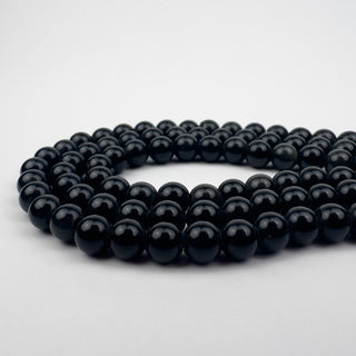 Obsidian Rainbow 6mm Round Large Hole 7.5in Strand