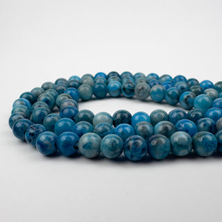 Agate Crazy Lace Dyed Blue 6.5mm Round Large Hole 7.5in Strand