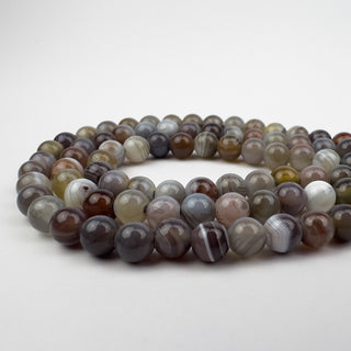 Agate Botswana 6.5mm Round Large Hole 7.5in Strand
