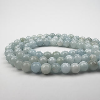 Aquamarine 7mm Round Large Hole 7.5in Strand