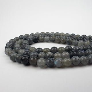 Labradorite 6-6.5mm Round Large Hole 7.5in Strand