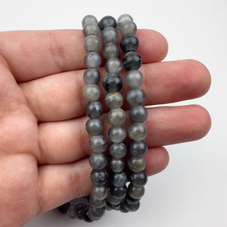 Labradorite 6-6.5mm Round Large Hole 7.5in Strand