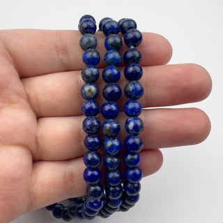 Lapis Lazuli 6.5mm Round Large Hole 7.5in Strand
