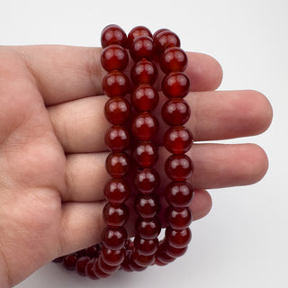 Carnelian 8mm Round Large Hole 7.5in Strand