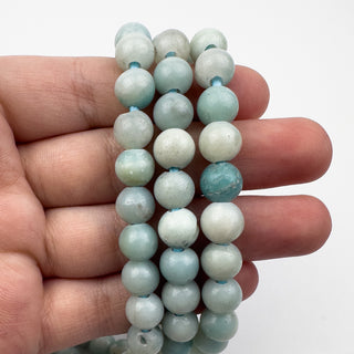 Amazonite 8.5mm Round Large Hole 7.5in Strand