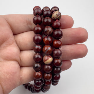 Jasper Apple 8.5mm Round Large Hole 7.5in Strand