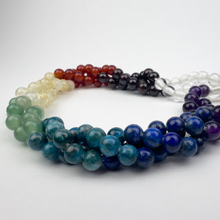 Chakra Gemstone Mix 8.5mm Round Large Hole 15in Strand