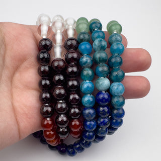 Chakra Gemstone Mix 8.5mm Round Large Hole 15in Strand