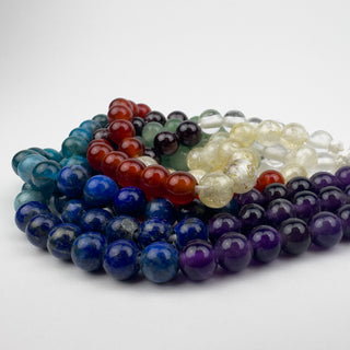 Chakra Gemstone Mix 8.5mm Round Large Hole 15in Strand