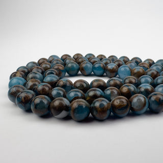 Quartz Marbled Sky Blue Dyed Composite 8.5mm Round Large Hole 7.5in Strand