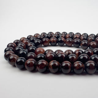 Tiger Eye Red 8.5mm Round Large Hole 7.5in Strand