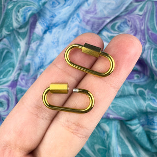 Carabiner Screw Clasp 21mm Gold PVD Stainless Steel