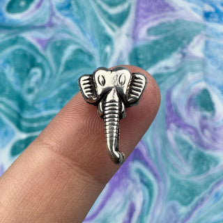 Sterling Silver Handmade Bali Bead Antiqued Patina 16x11.5mm Elephant Bead