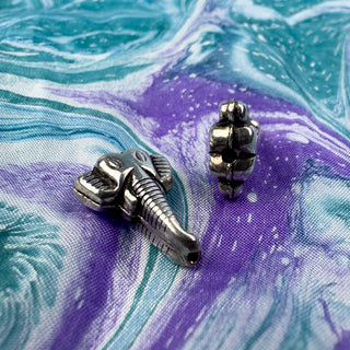 Sterling Silver Handmade Bali Bead Antiqued Patina 16x11.5mm Elephant Bead