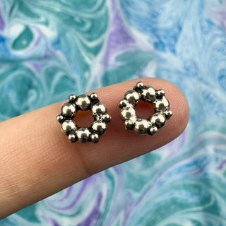 Sterling Silver Handmade Bali Bead Antiqued Patina 3x8.5mm Wreath Spacer Beads -2