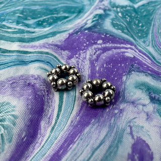 Sterling Silver Handmade Bali Bead Antiqued Patina 3x8.5mm Wreath Spacer Beads -2