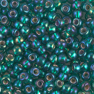 6/0 Silver Lined Emerald AB Miyuki Seed Bead 6-1017 20g
