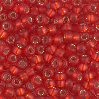 6/0 Matte Silver Lined Flame Red Miyuki Seed Bead 6-10F 20g