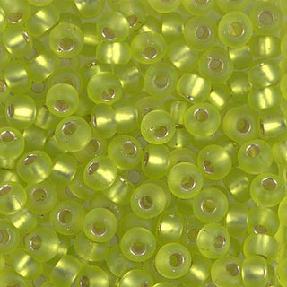 6/0 Matte Silver Lined Chartreuse Miyuki Seed Bead 6-14F 20g