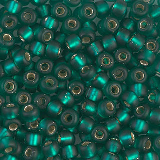 6/0 Matte Silver Lined Emerald Miyuki Seed Bead 6-17F 20g