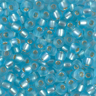 6/0 Matte Silver Lined Aqua Miyuki Seed Bead 6-18F 20g