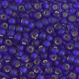 6/0 Matte Silver Lined Cobalt Miyuki Seed Bead 6-20F 20g