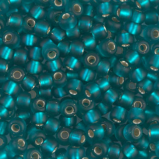 6/0 Matte Silver Lined Teal Miyuki Seed Bead 6-2425F 20g