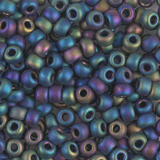 6/0 Matte Black AB Miyuki Seed Bead 6-401FR 20g
