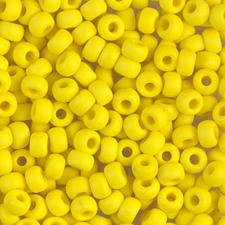 6/0 Matte Opaque Yellow Miyuki Seed Bead 6-404F 20g