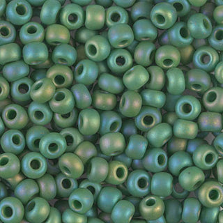 6/0 Matte Opaque Green AB Miyuki Seed Bead 6-411FR 20g