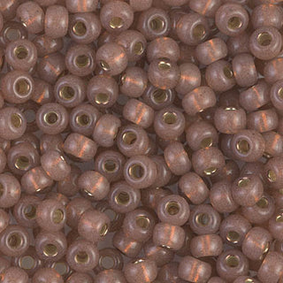 6/0 Dyed Rose Bronze Silver Lined Alabaster Miyuki Seed Bead 6-641 20g