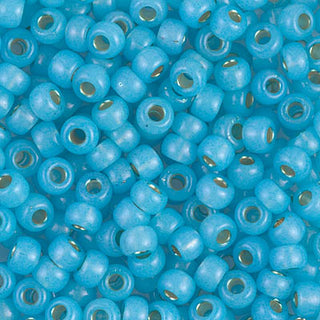 6/0 Dyed Aqua Silver Lined Alabaster Miyuki Seed Bead 6-647 20g