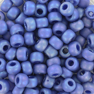 6/0 Frosted Opaque Rainbow Glazed Soft Blue Miyuki Seed Bead 6-4704 20g