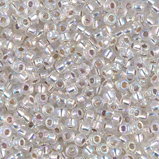 8/0 Silver Lined Crystal AB Miyuki Seed Bead 8-1001 10g
