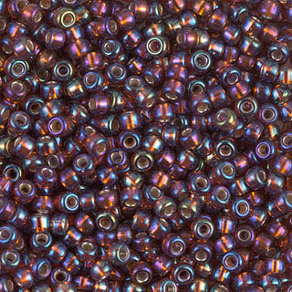 8/0 Silver Lined Dark Topaz AB Miyuki Seed Bead 8-1005 10g