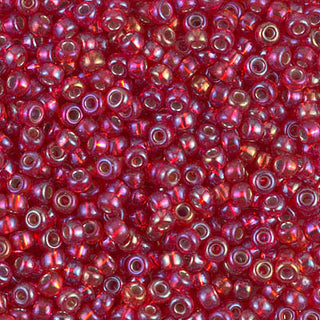 8/0 Silver Lined Flame Red AB Miyuki Seed Bead 8-1010 10g