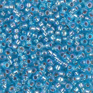 8/0 Silver Lined Aqua AB Miyuki Seed Bead 8-1018