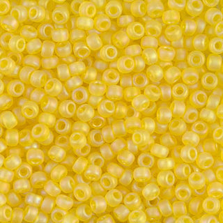 8/0 Matte Transparent Yellow AB Miyuki Seed Bead 8-136FR 10g