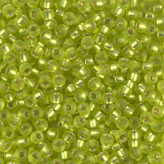 8/0 Matte Silver Lined Chartreuse Miyuki Seed Bead 8-14F