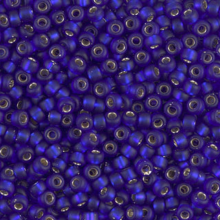 8/0 Matte Silver Lined Cobalt Miyuki Seed Bead 8-20F 10g