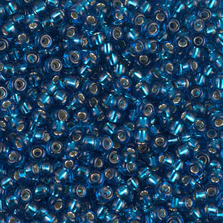 8/0 Silver Lined Capri Blue Miyuki Seed Bead 8-25