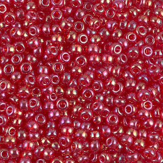 8/0 Transparent Dark Red AB Miyuki Seed Bead 8-254D 10g