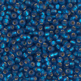 8/0 Matte Silver Lined Capri Blue Miyuki Seed Bead 8-25F