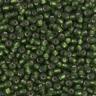 8/0 Matte Silver Lined Olive Miyuki Seed Bead 8-26F